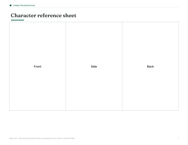 Preview of Printable OC Character Reference Sheet